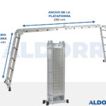 4x5 ALDORR Home - Escalera plegable con plataforma - 5,7 Meter