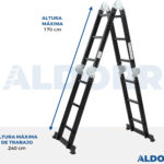 4x3 ALDORR Professional - Escalera plegable con plataforma - 3,5 Meter
