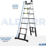 Escalera telescópica plegable 2,20 m - ALDORR Professional