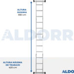 4x3 ALDORR Home - Escalera plegable con plataforma - 3,5 Meter