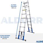 Escalera telescópica plegable 3,10 m - ALDORR Home