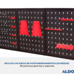 Tablero de herramientas - Estante de pared de aluminio - 3 piezas