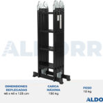 4x4 ALDORR Professional - Escalera plegable con plataforma - 4,7 Meter