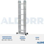 4x6 ALDORR Home - Escalera plegable sin plataforma - 6,2 Meter