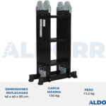 4x3 ALDORR Professional - Escalera plegable con plataforma - 3,5 Meter