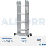 4x4 ALDORR Home - Escalera plegable con plataforma - 4,7 Meter
