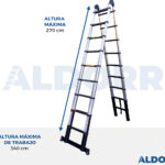 Escalera telescópica plegable 2,80 m - ALDORR Professional